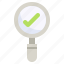 magnifying, glass, check, sign, approved, search, find 
