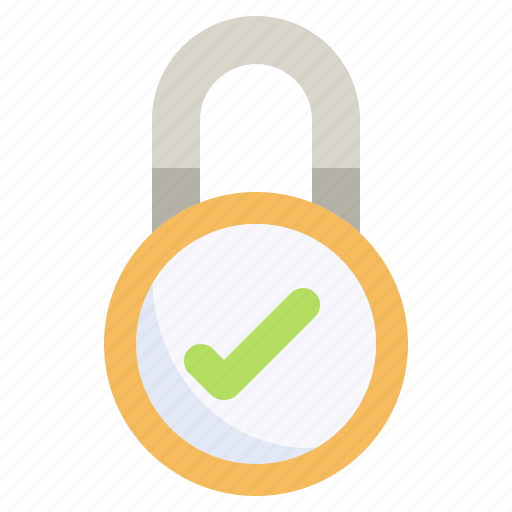 Padlock, check, sign, approve, lock, tick icon - Download on Iconfinder