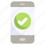 smartphone, approval, mobile, check, sign, tick 