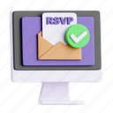 rsvp, confirmed, approval, permission, authorization, validation, acceptance, agreement, confirmation