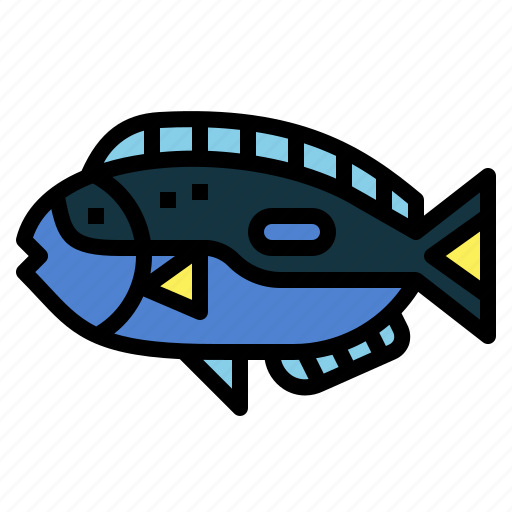 Animal, animals, aquarium, aquatic, blue, fish, tang icon - Download on Iconfinder