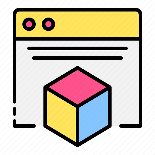 Cube, geometry, box, browser, package, website icon - Download on Iconfinder