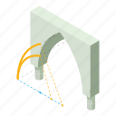 ancient, arch, classic, construction, entrance, isometric, object