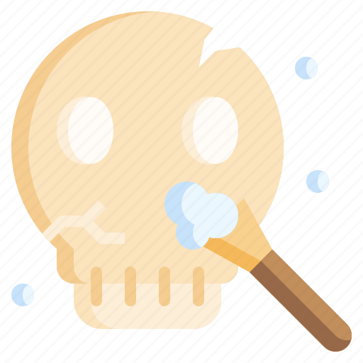 Skull, archaeology, head, brush, human icon - Download on Iconfinder