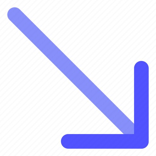 Arrow, diagonal, direction, down icon - Download on Iconfinder