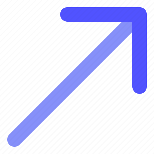 Arrow, diagonal, direction, right icon - Download on Iconfinder
