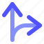arrow, direction, right, sideroad 