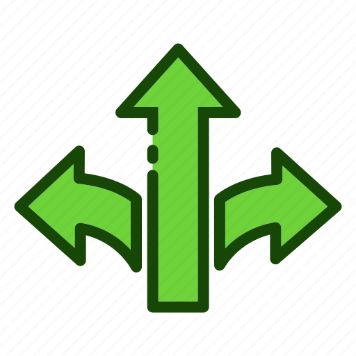 Arrow, arrows, direction, move, three ways icon - Download on Iconfinder