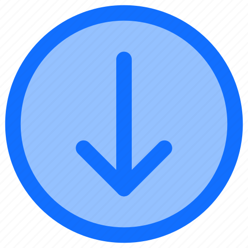 Download, down, receive, direction, arrow, sign, circle icon - Download on Iconfinder