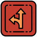 detour, option, directional, arrows