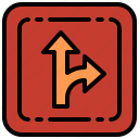 detour, option, directional, arrows, signs