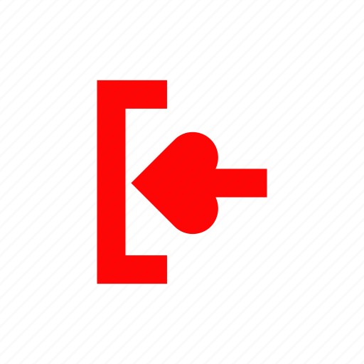 Arrrow, exit, heart, left, love, sign icon - Download on Iconfinder