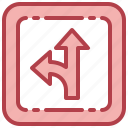 detour, option, directional, arrows