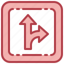 detour, option, directional, arrows, signs