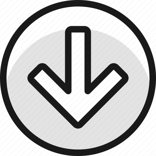 Thick, circle, down, arrow icon - Download on Iconfinder