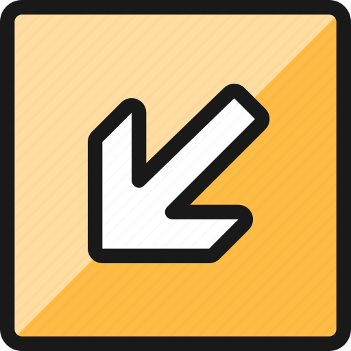 Arrow, thick, left, bottom, corner icon - Download on Iconfinder
