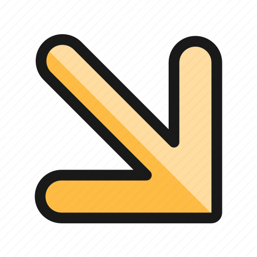 Thick, right, corner, bottom, arrow icon - Download on Iconfinder