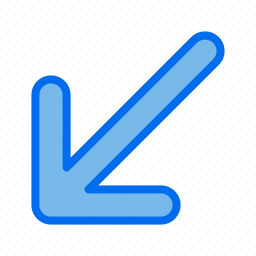 Arrow, arrows, down, direction, left icon - Download on Iconfinder