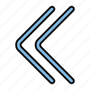 blue, black, left, round, file, extension, direction, arrows, navigation