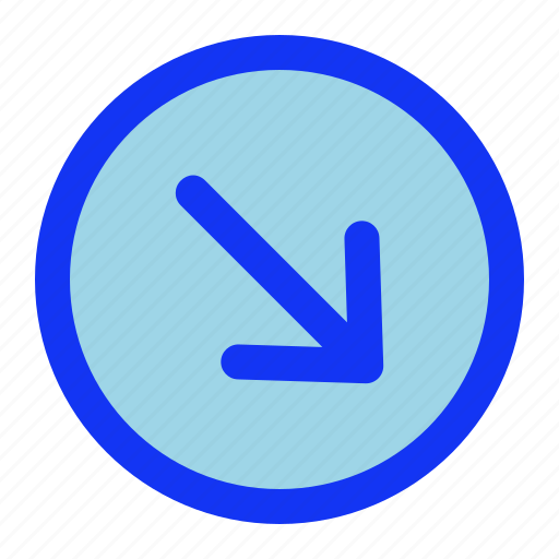 Arrow, diagonal, down, right, direction icon - Download on Iconfinder