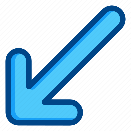 Arrow, diagonal, arrows, down, left icon - Download on Iconfinder