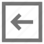 arrow, back, box, left, line, material, outline 