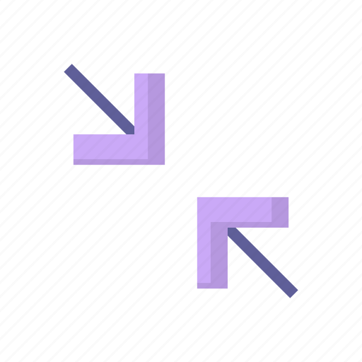 Arrow, collapse, diagonal, minimize icon - Download on Iconfinder