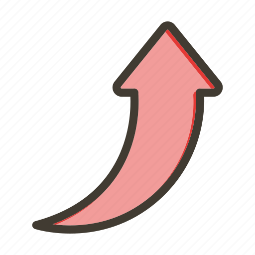 Curved up, arrow, left, direction, sign icon - Download on Iconfinder