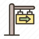 signboard right, directions, arrows, sign, navigation