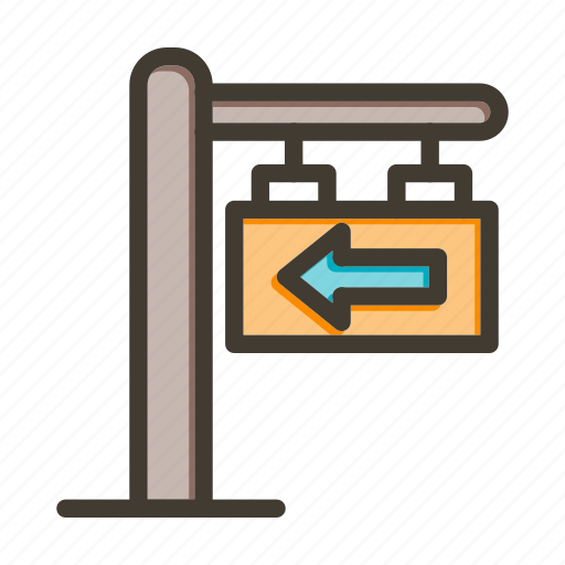 Signboard left, directions, arrows, navigation, sign icon - Download on Iconfinder