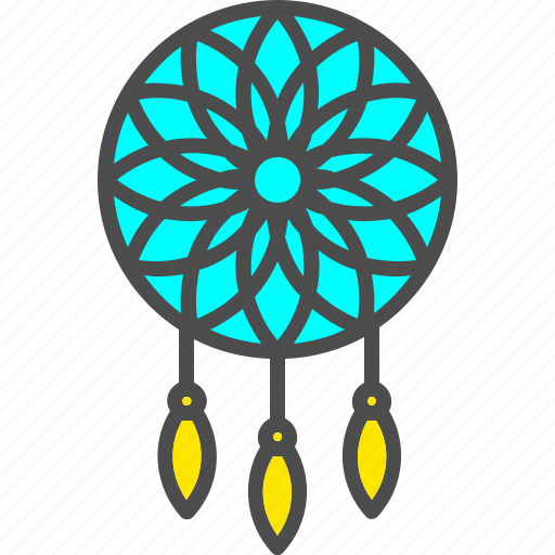 Amulet, culture, dreamcatcher, feather, indian, native, american icon - Download on Iconfinder
