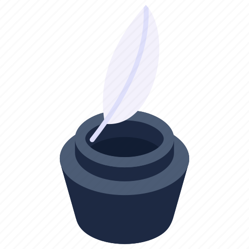 Quill pen, quill ink, inkpot, feather ink, vintage pen icon - Download on Iconfinder