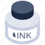 ink, ink bottle, stationery, inkpot, ink jar 