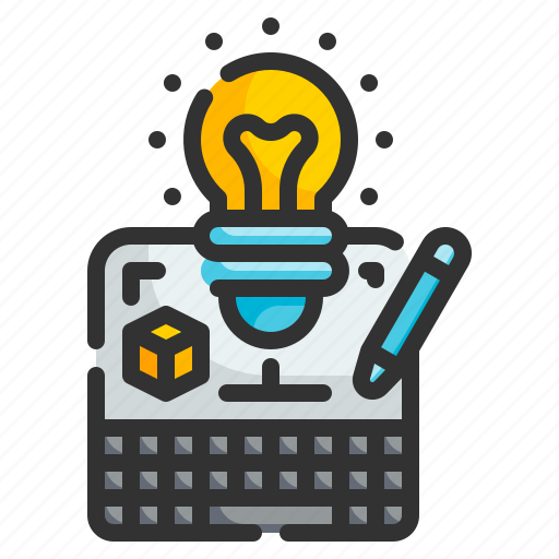 Creative, design, idea, lightbulb, laptop, thinking, pencil icon - Download on Iconfinder