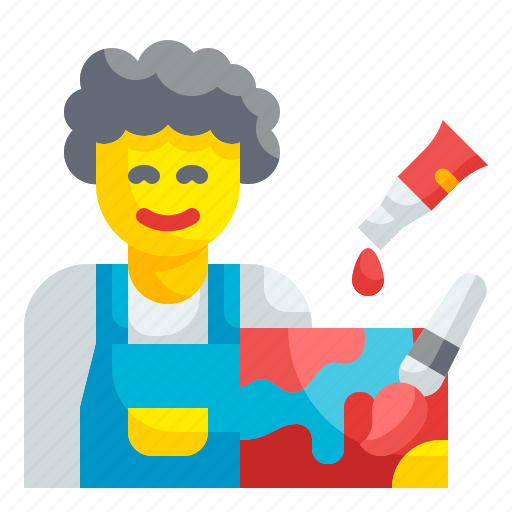 Artist, painter, profession, design, brush, drawing, occupation icon - Download on Iconfinder
