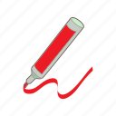 cartoon, highlighter, ink, marker, object, pen, red