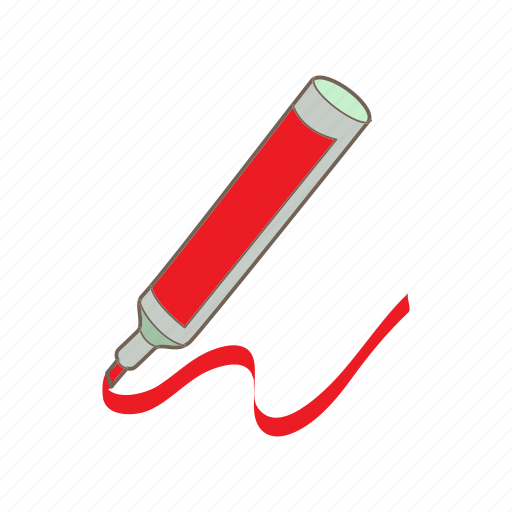 Cartoon, highlighter, ink, marker, object, pen, red icon - Download on Iconfinder