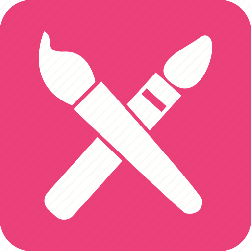 Brush, decorating, home, paint, red, two, yellow icon - Download on Iconfinder