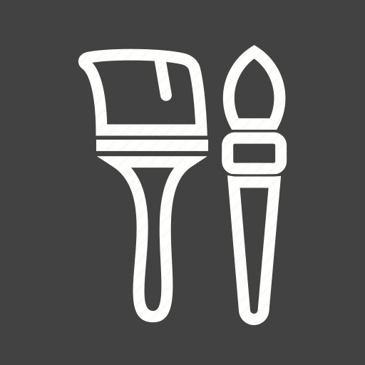 Brush, brushes, color, decorating, home, paint, yellow icon - Download on Iconfinder