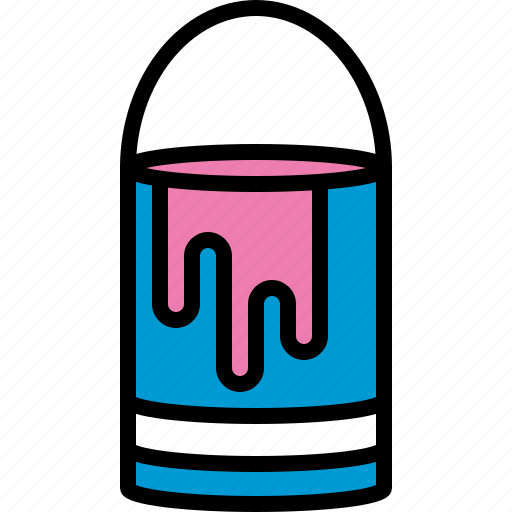 Art, bucket, color, container, crafts, paint, paintbrush icon - Download on Iconfinder