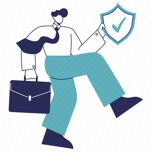 Worker insurance, employee, labor, safety, work, insurance, shield illustration - Download on Iconfinder