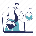 chemical, chemistry, science, flask, experiment, online teaching, education, learning, course 