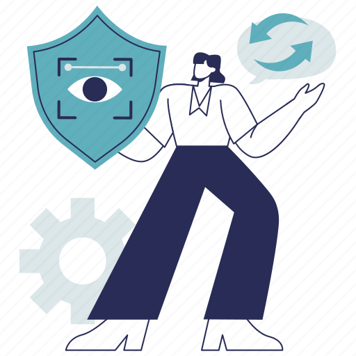 Eye recognition protection, scan, biometric, identification, scanner, security protection, security system illustration - Download on Iconfinder