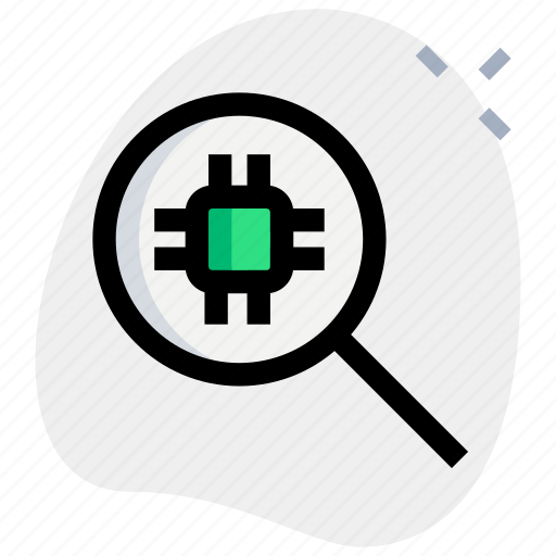 Processor, search, technology, magnifier icon - Download on Iconfinder