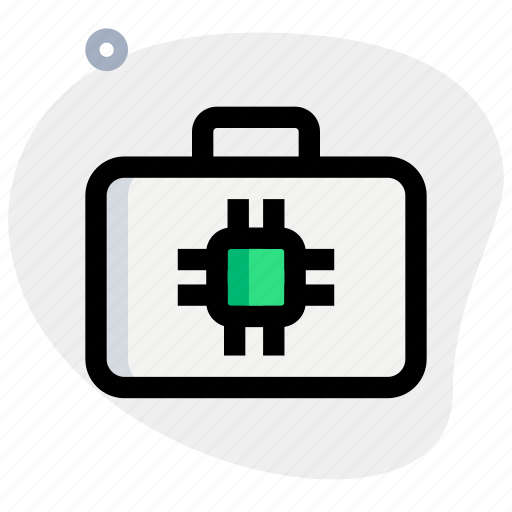 Processor, suitcase, technology, briefcase icon - Download on Iconfinder