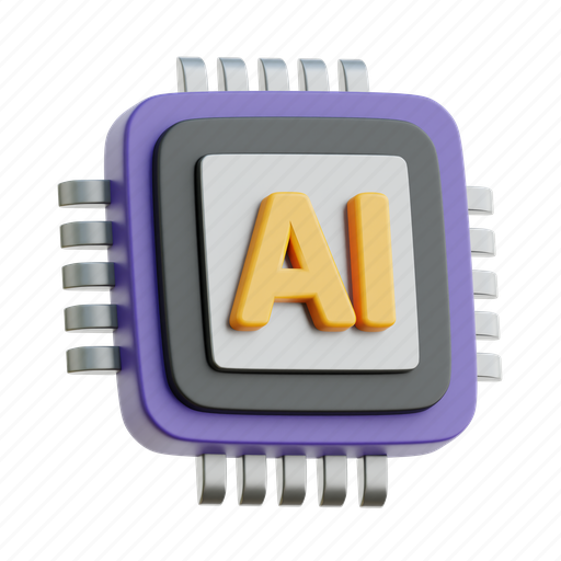 Chip, artificial intelligence, processor, microchip, computer 3D illustration - Download on Iconfinder