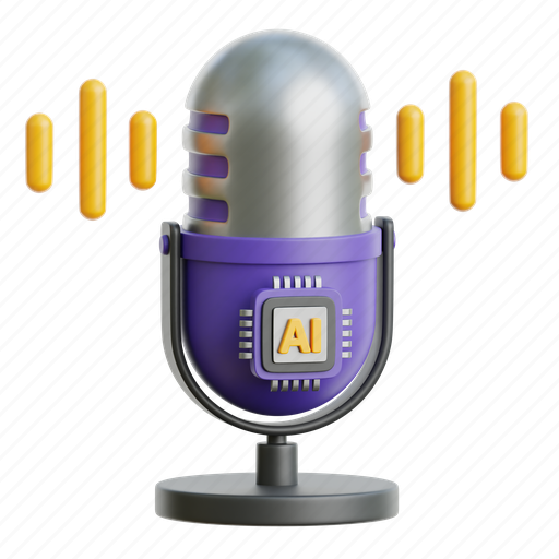 Voice recognition, artificial intelligence, audio, microphone, music 3D illustration - Download on Iconfinder