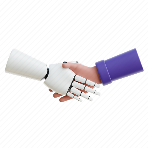 Robot, human, hand, handshake, agreement 3D illustration - Download on Iconfinder