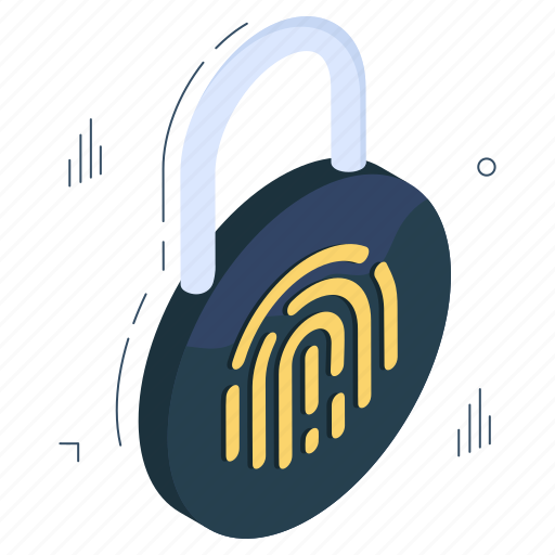 Encryption, fingerprint lock, padlock, latch, bolt icon - Download on Iconfinder