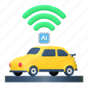 ai, car, artificial, inteligence, illustration, autonomous, self driving, autopilot, vehicle, transport 